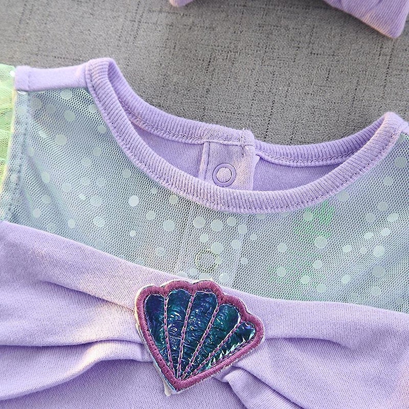 Lito Angels Baby Girls Princess Costume Mermaid Onesie Romper Bodysuit Halloween Dress Up Size 6-9 Months - Image 3